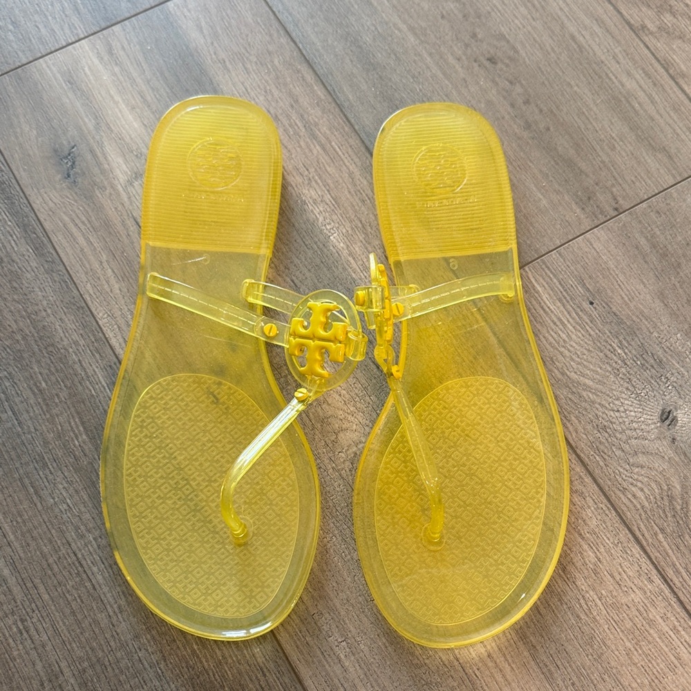 Tory Burch Bright Yellow Jelly Sandals